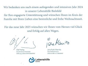 Weihnachtswunsch innen